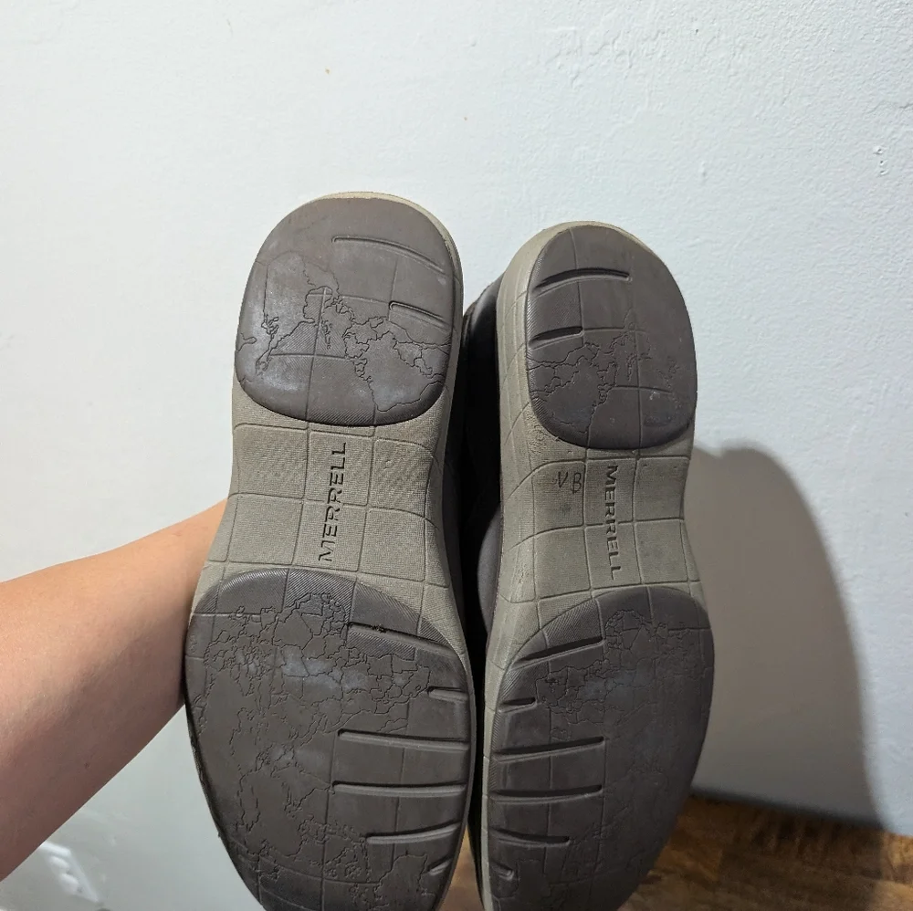 Merrell Dark Brown Leather Slip-On Loafers‎ Mens Size